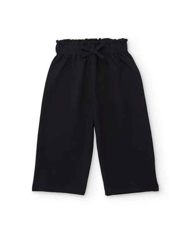 TucTuc Pantaloni Maglia Bambina Nero Vita Elastica