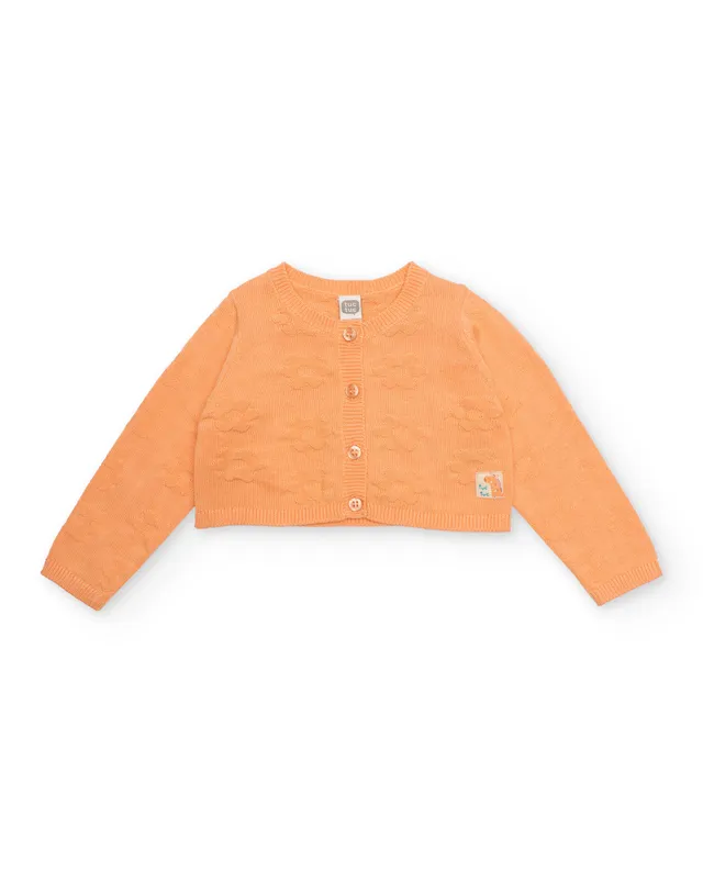 TucTuc Maglioni cardigan neonato arancione bottoni floreale