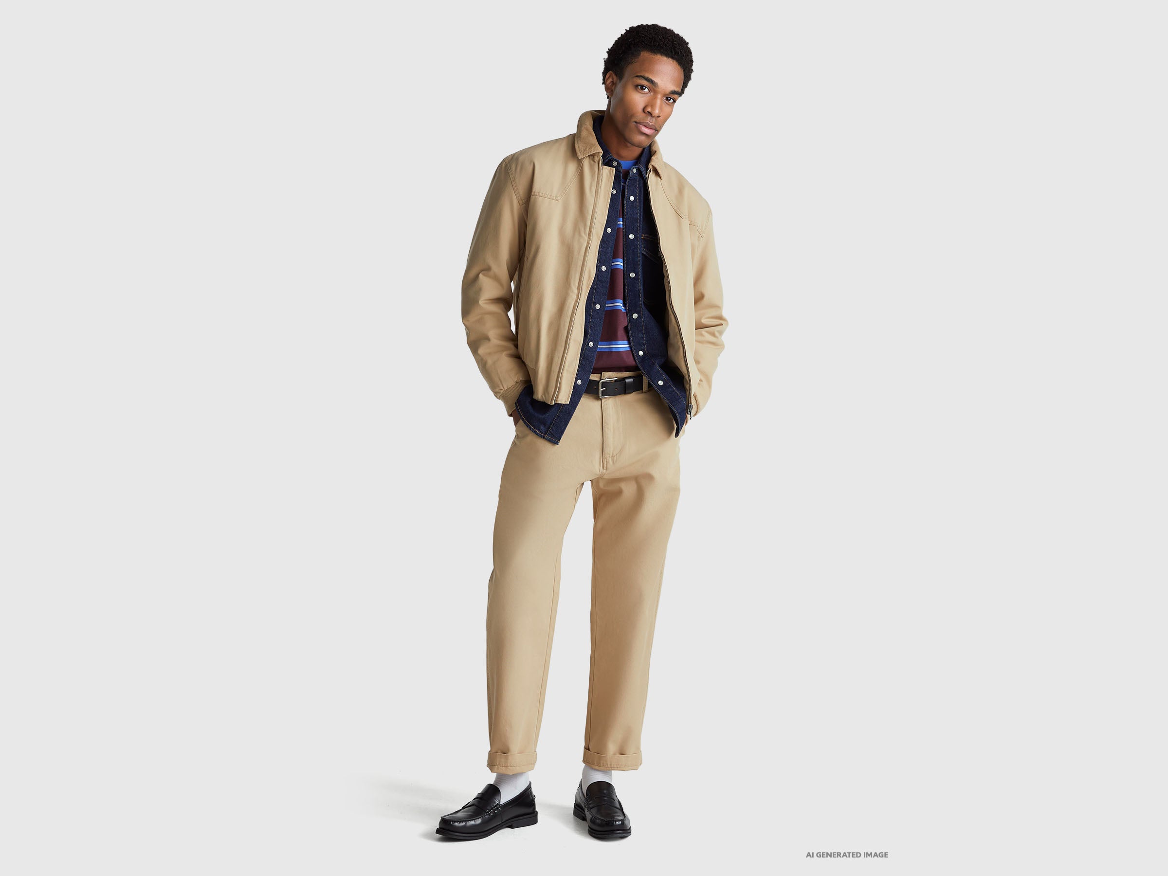 United Colors of Benetton pantaloni tela cotone 48