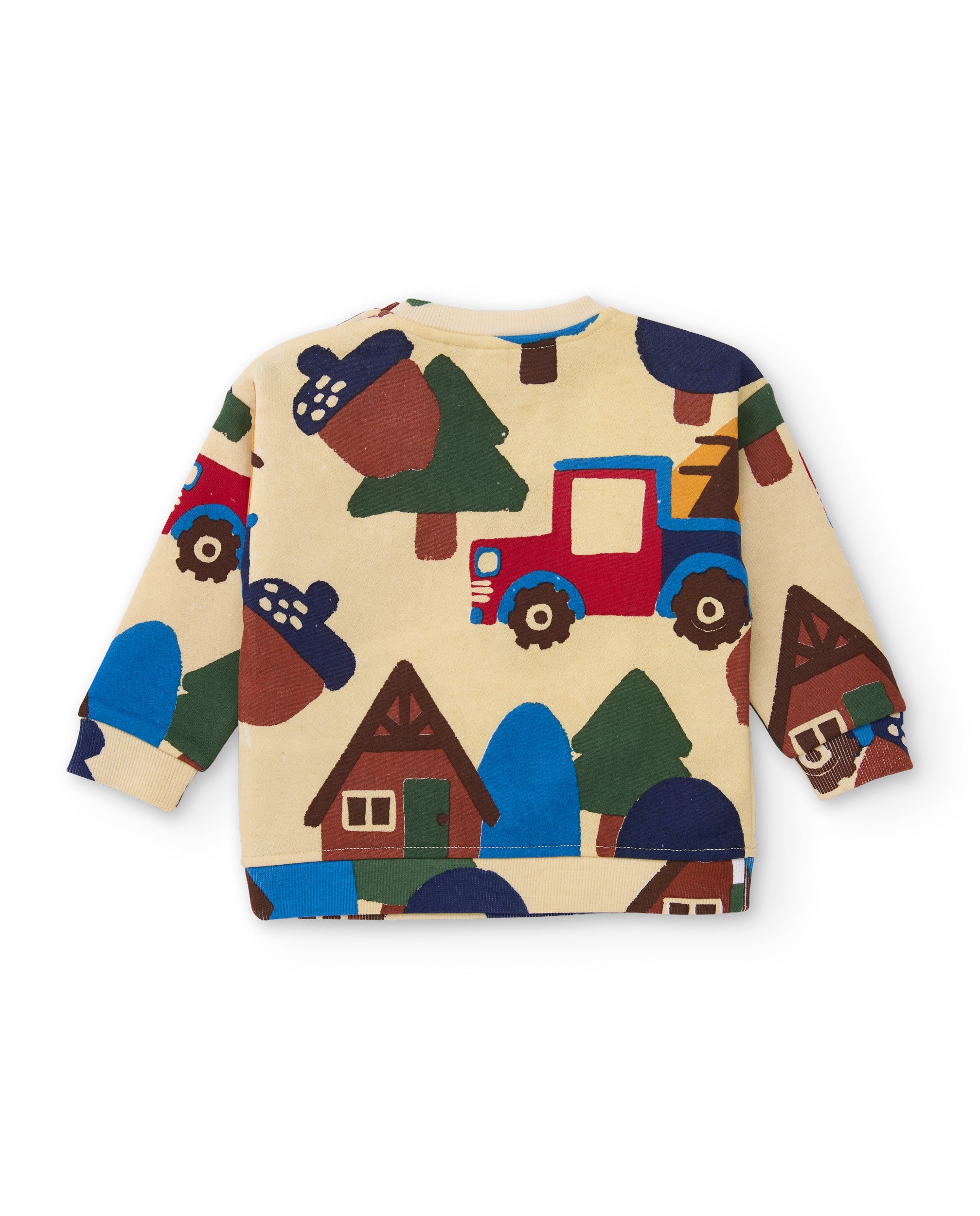 TucTuc Felpe felpa bimbo beige stampa auto girocollo