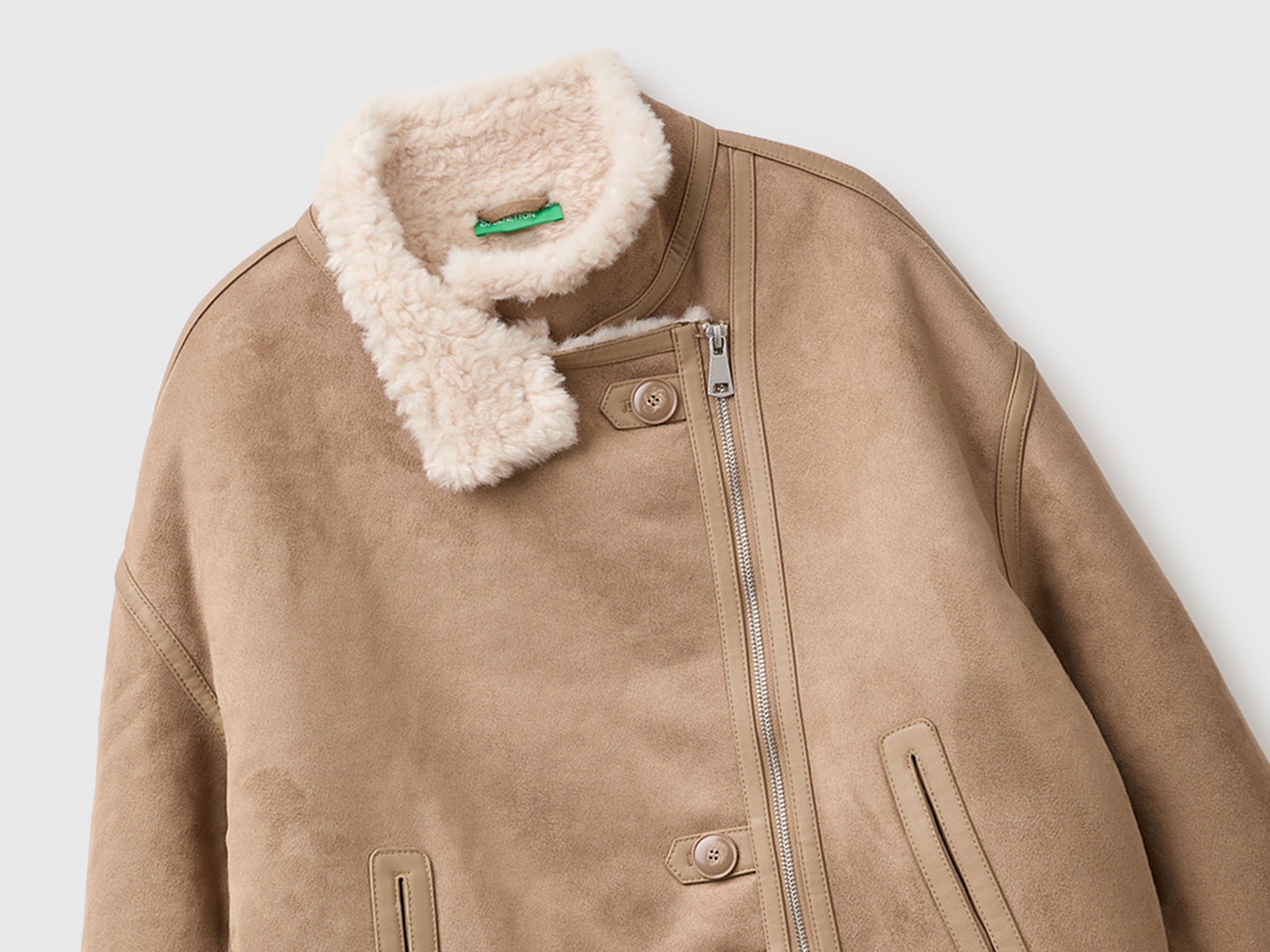 United Colors of Benetton Sheepskin giacca effetto montone