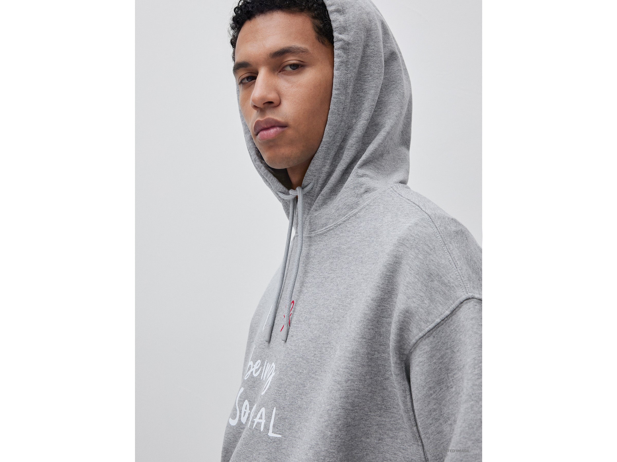 United Colors of Benetton felpa cappuccio slogan cotone