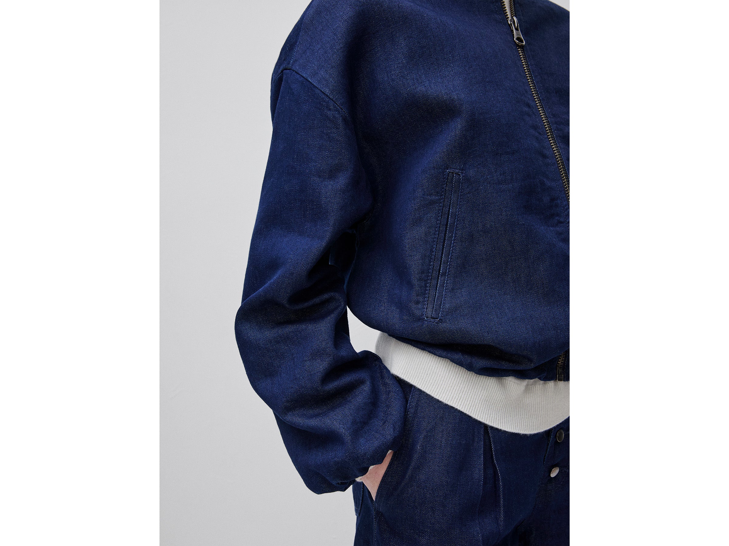 Benetton Jackets bomber denim lurex cotone taglia XS