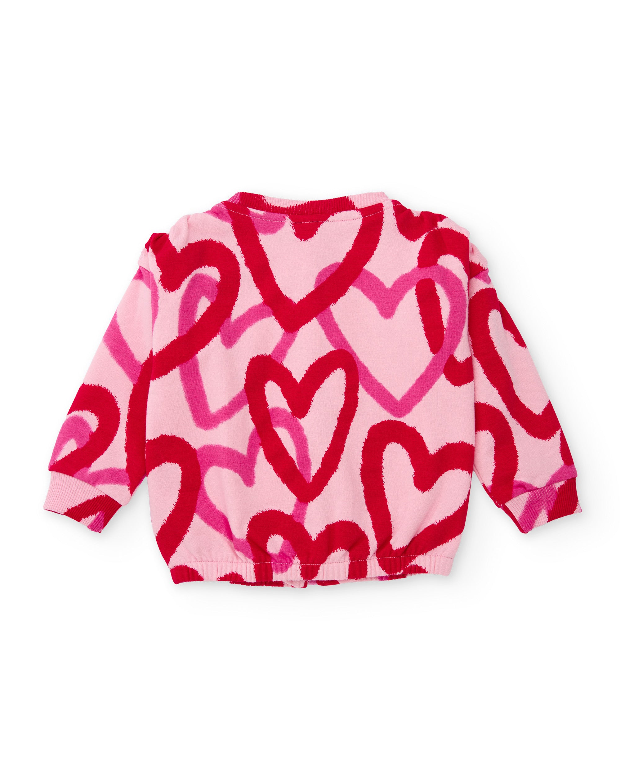 TucTuc Felpe Felpa Bambina con Zip Rosa Stampa Cuori