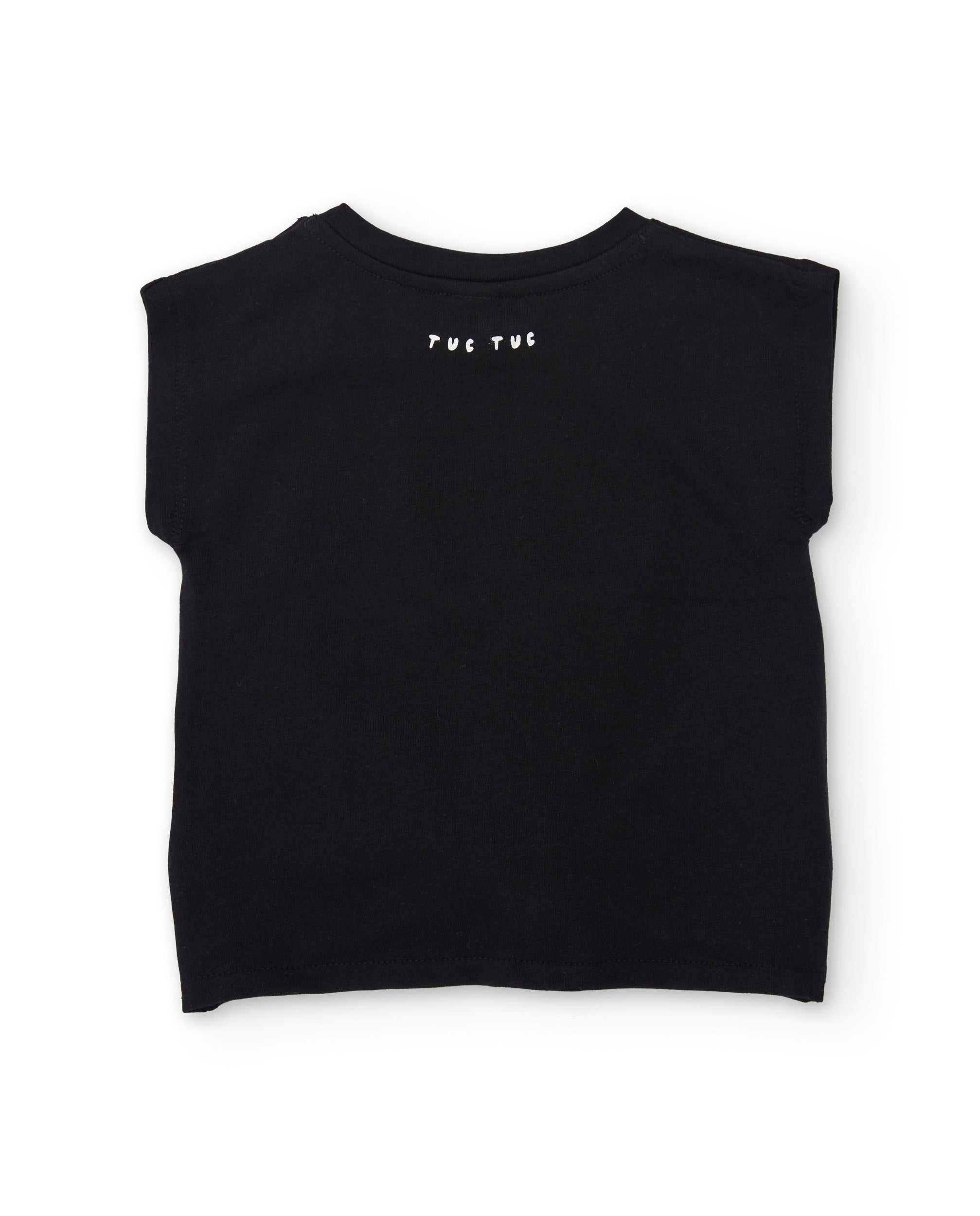 TucTuc Magliette T-Shirt Nodo Nera Bambina Floreale