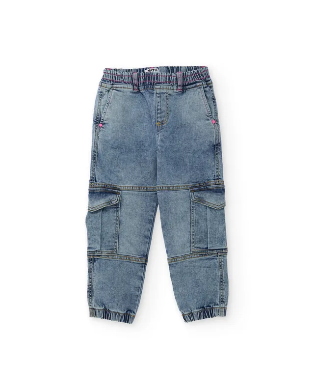 TucTuc Pantaloni cargo denim jeans bambina blu