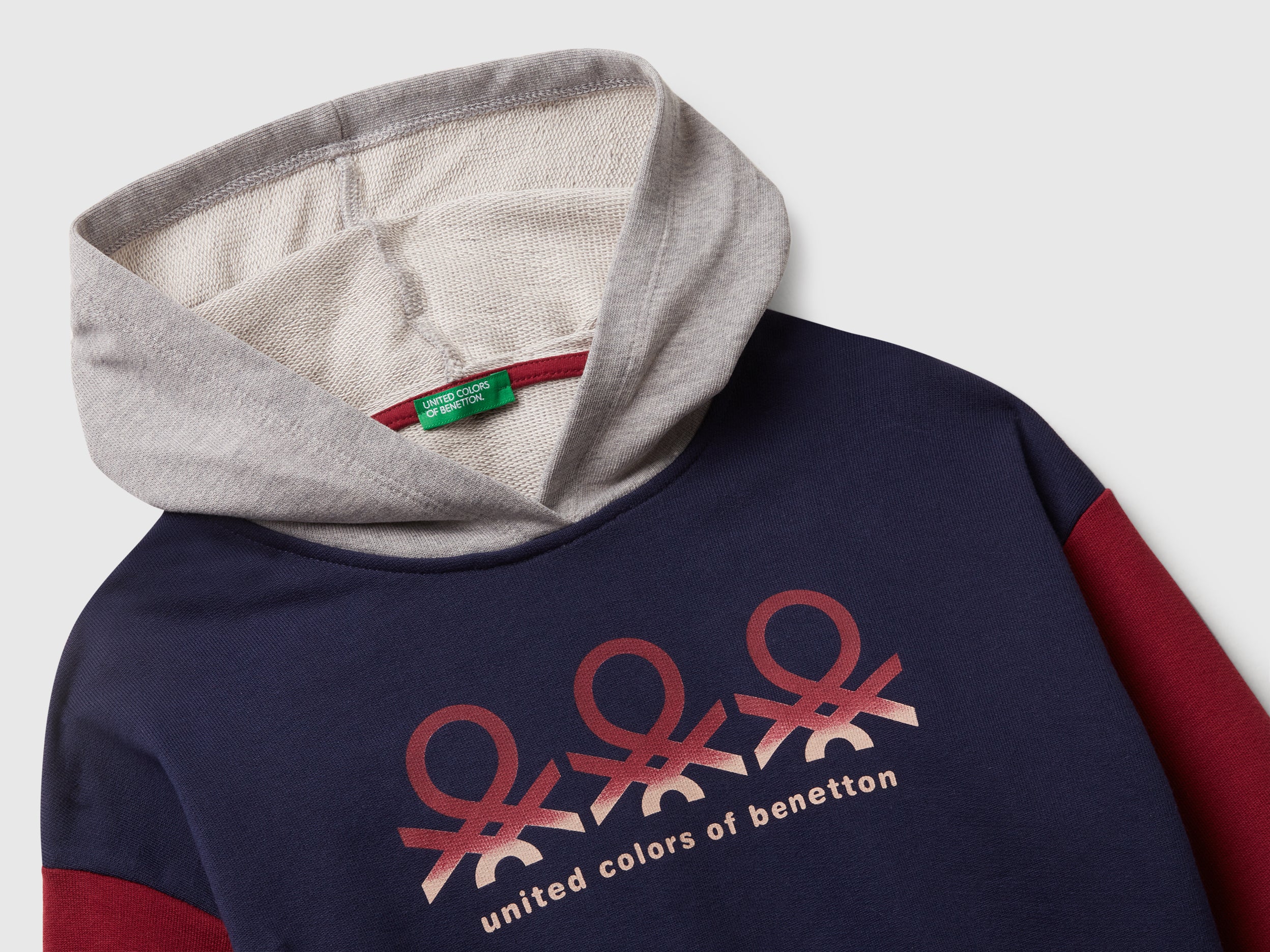 United Colors of Benetton Felpa con Cappuccio Cotone Stampa Logo