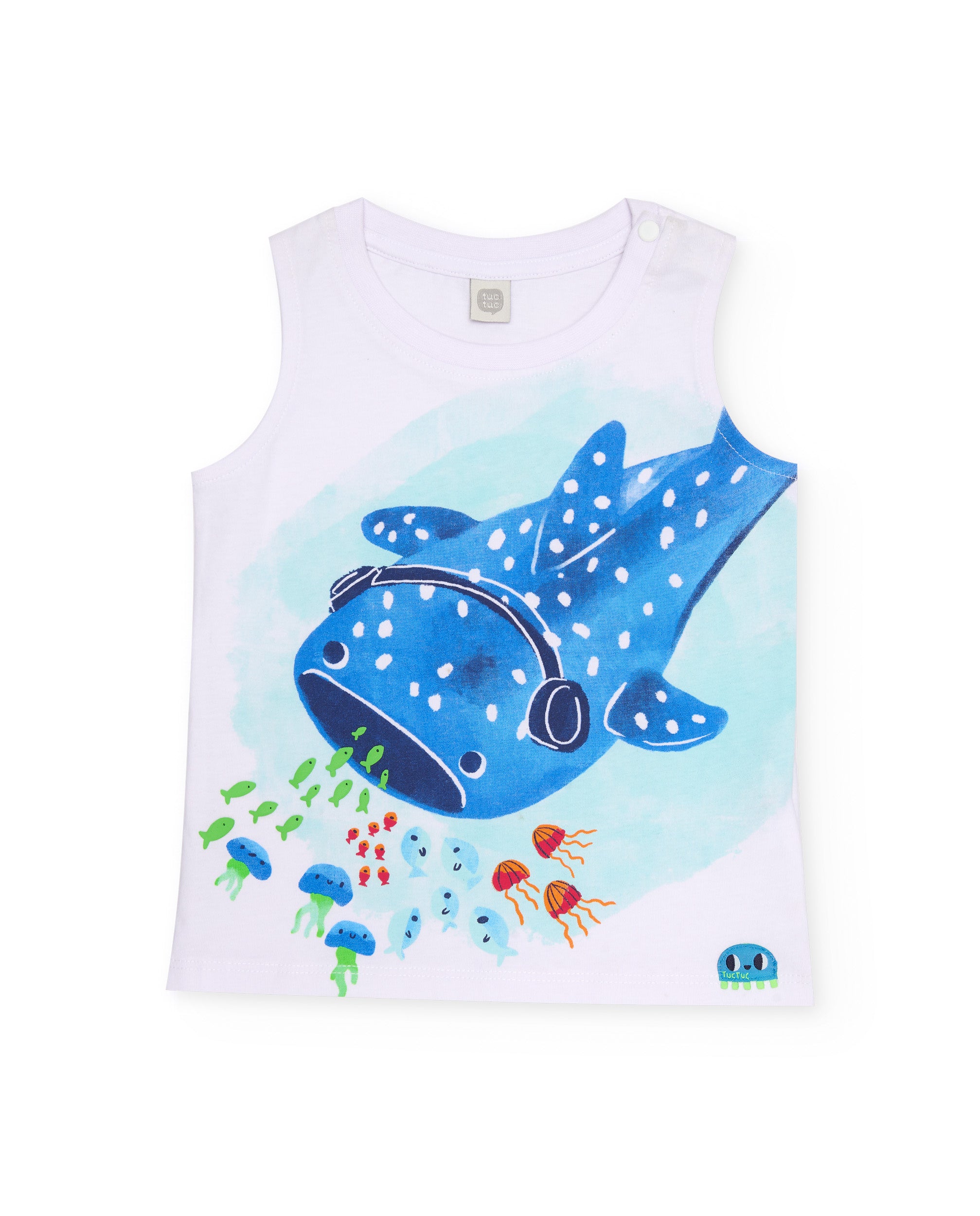 TucTuc Magliette T-shirt bambino maglia pesce bianco