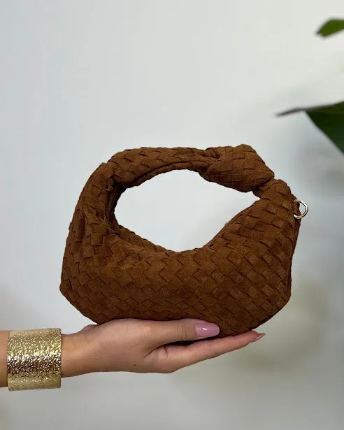 Sottosopra FRM5060 mini borsa scamosciata bordeaux intreccio
