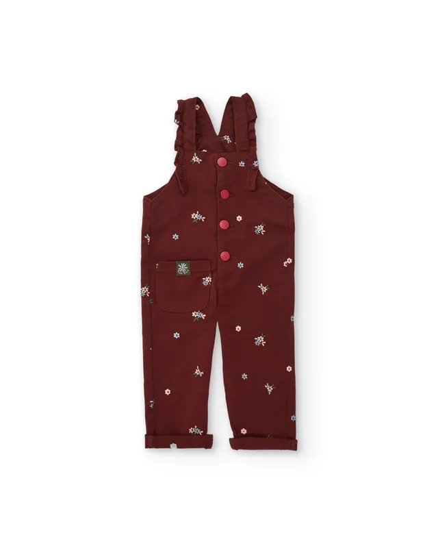 TucTuc Tutine salopette bambina floreale bordeaux