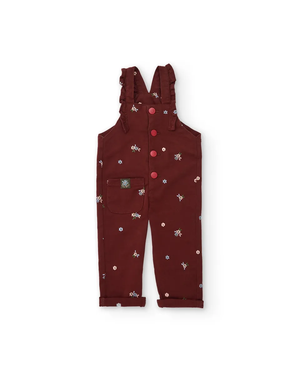 TucTuc Tutine salopette bambina floreale bordeaux
