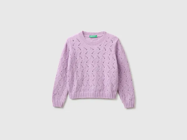 United Colors of Benetton Maglione ciniglia bimba girocollo 104