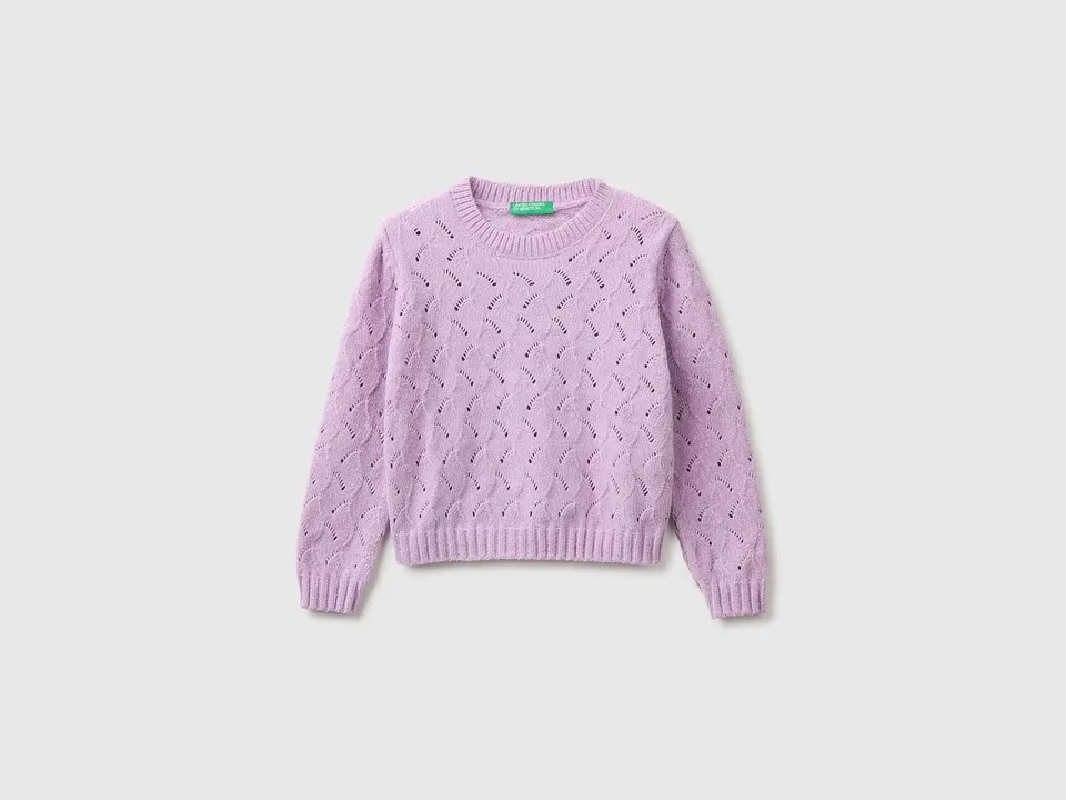 United Colors of Benetton Maglione ciniglia bimba girocollo 104