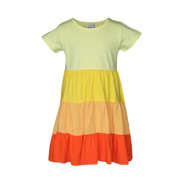 Lovetti abito Tricolore Giallo cotone bambina