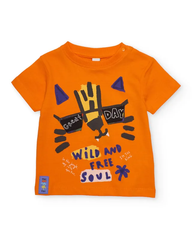TucTuc Magliette T-shirt in maglia tigre arancione bambino