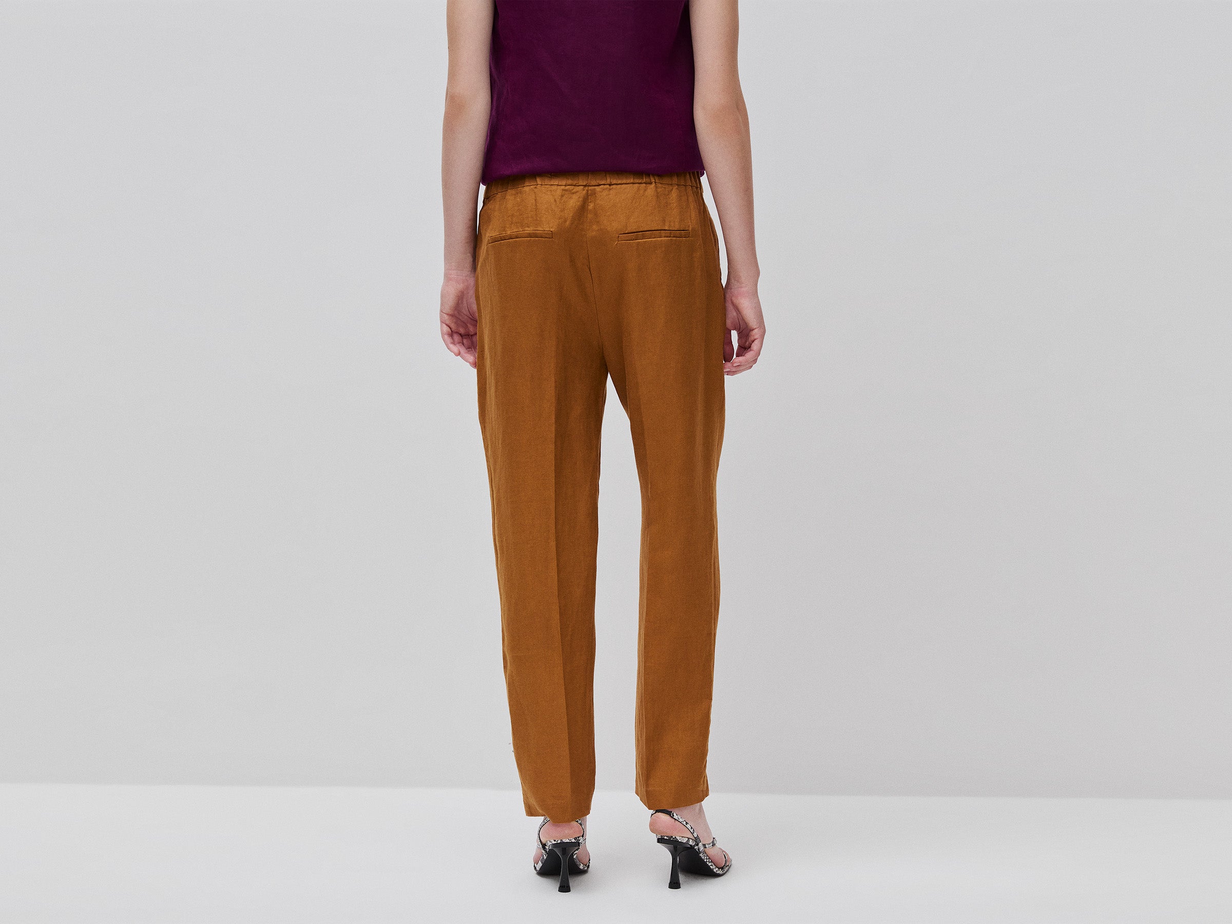 United Colors of Benetton pantaloni lino carrot