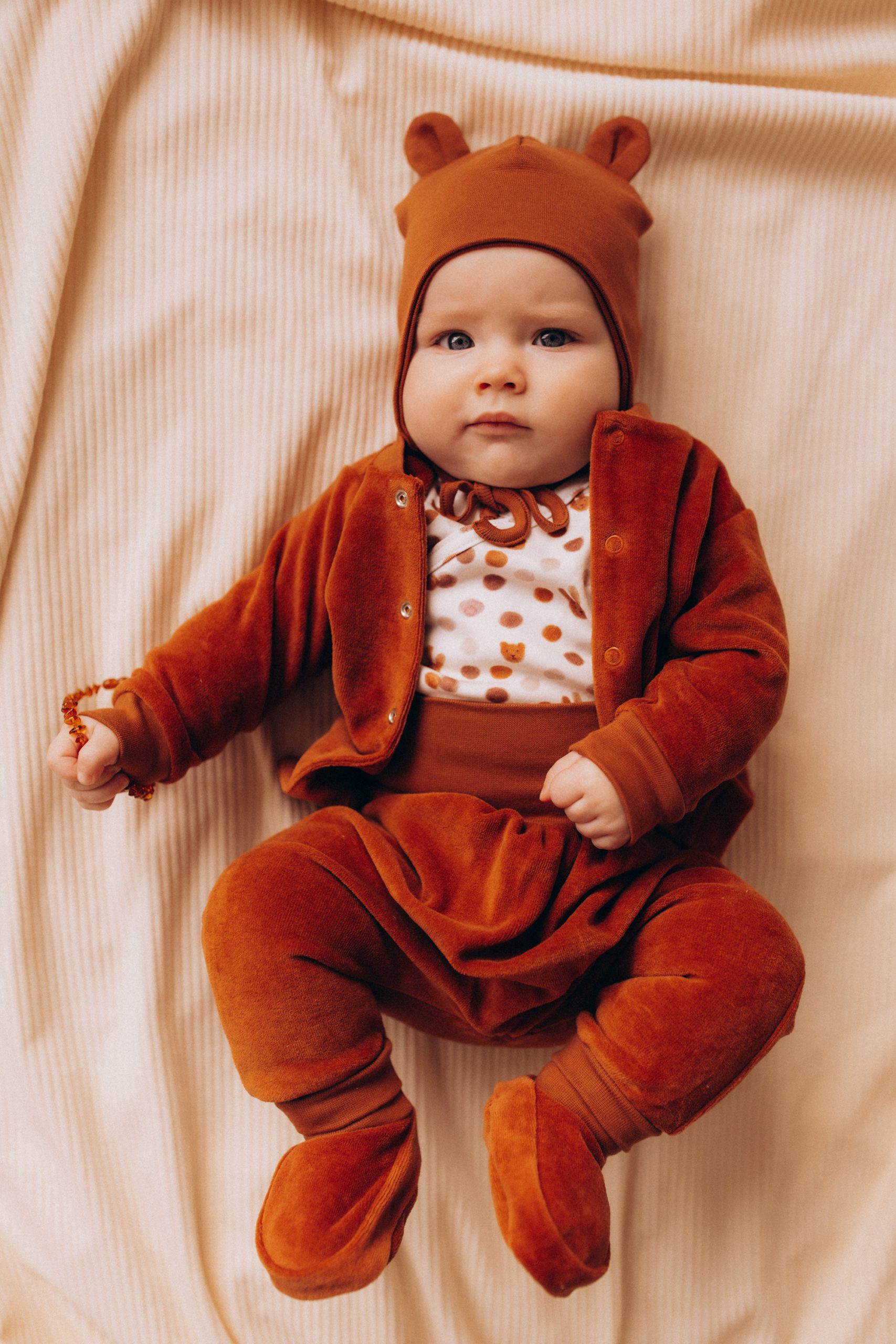 Woolly Organic Baby giacca velluto cotone bio neonato GOTS