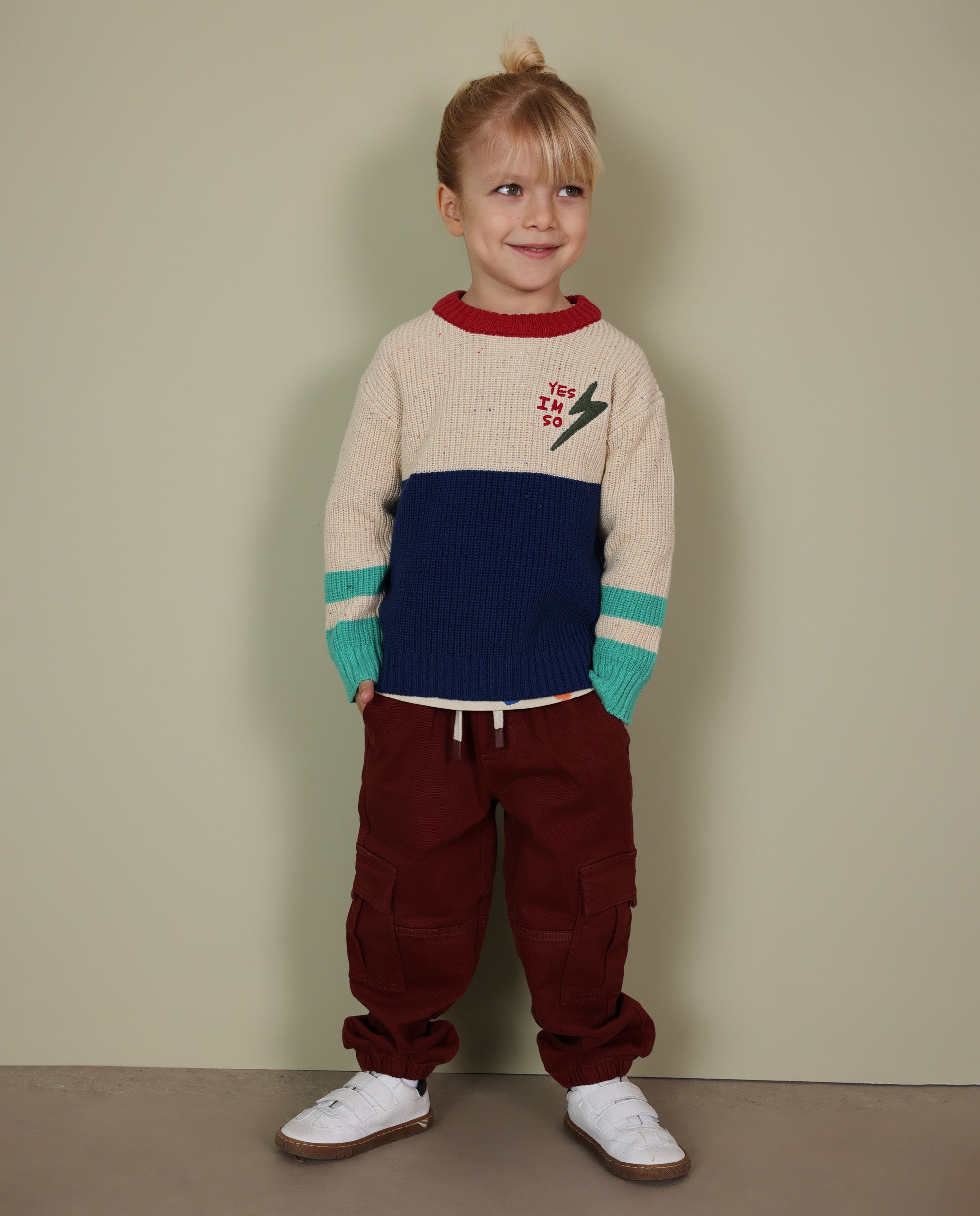 TucTuc Pantaloni Cargo bimbo bordeaux tela