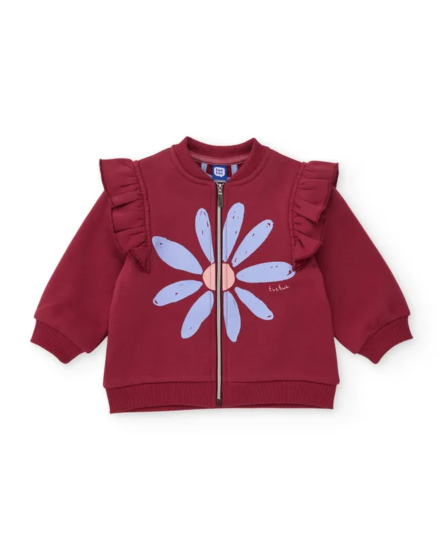 TucTuc Felpe Felpa Volant Zip Bambina Burdeos 6M calda