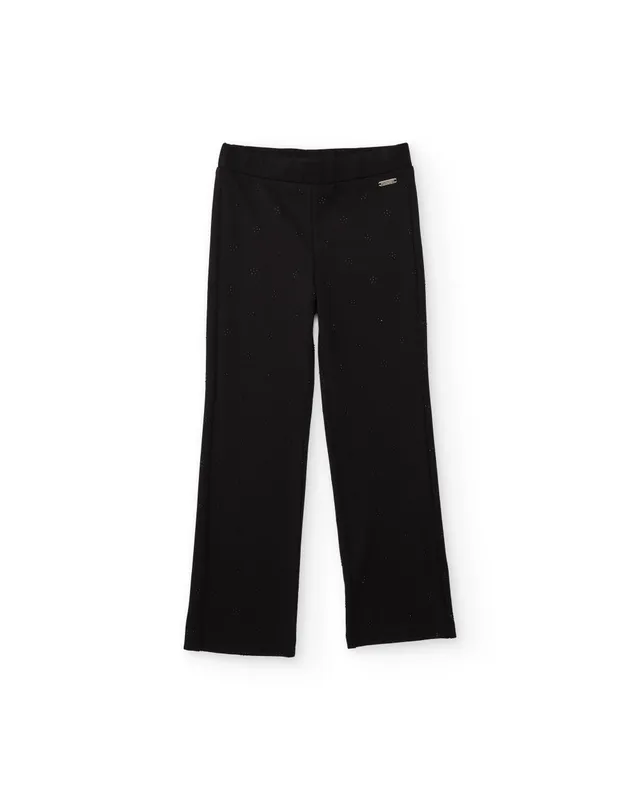 TucTuc Pantaloni Maglia Bambina Neri Vita Elasticizzata
