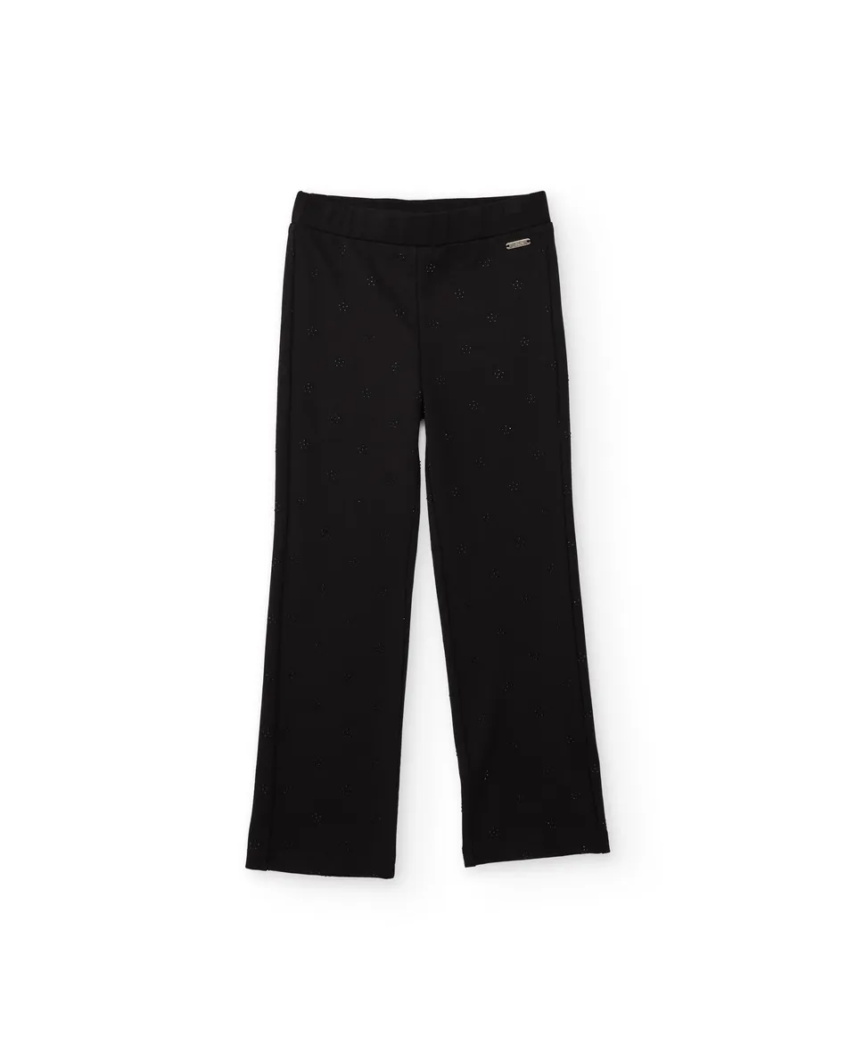 TucTuc Pantaloni Maglia Bambina Neri Vita Elasticizzata