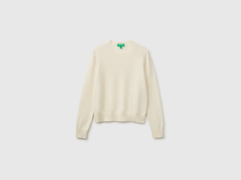 United Colors of Benetton Sweaters Maglione Cashmere Crema M