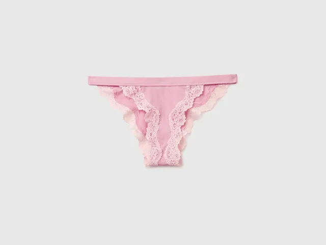United Colors of Benetton Low-cut briefs slip seta e pizzo
