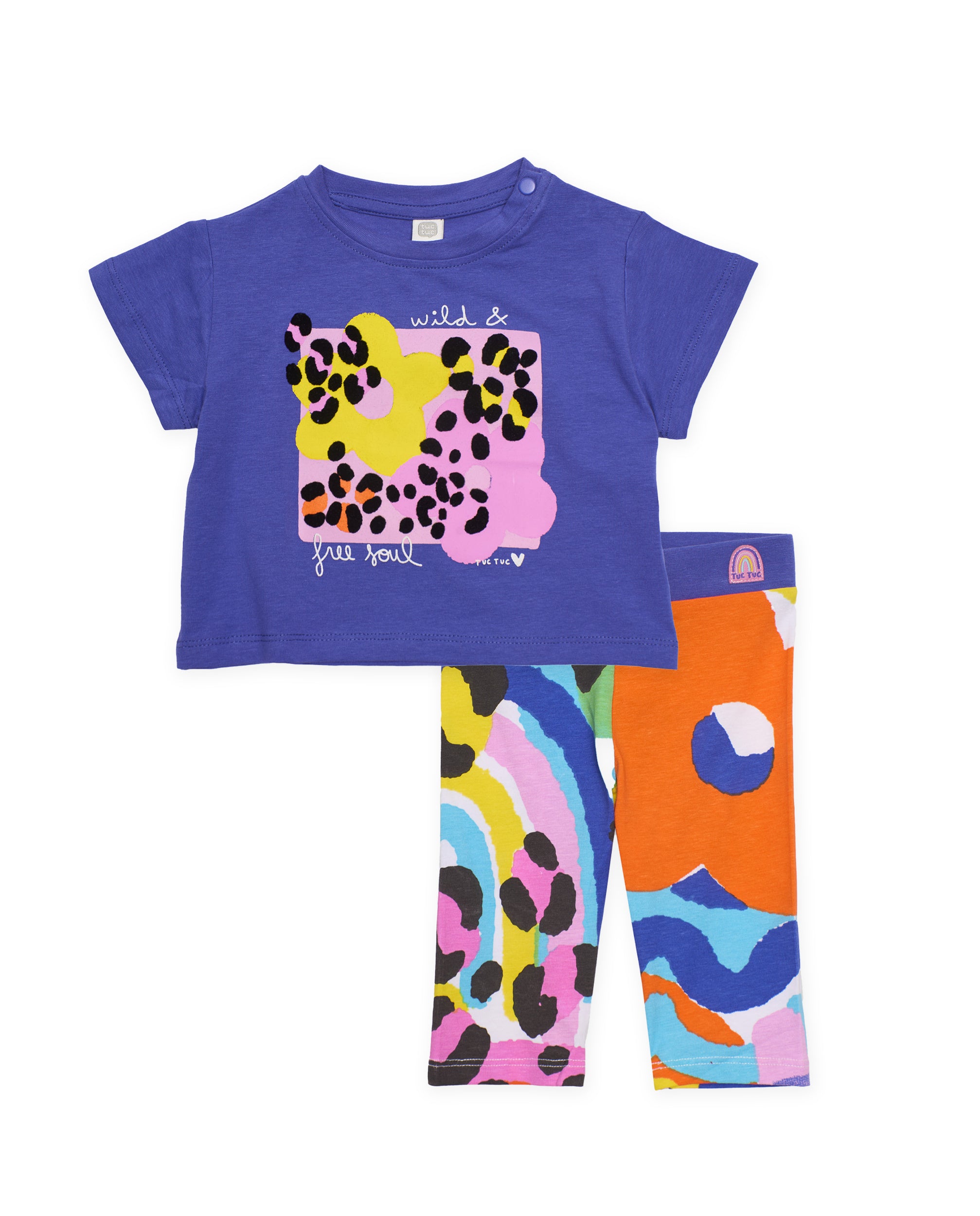 TucTuc Completi Completo Bambina Maglia Lilla Stampa