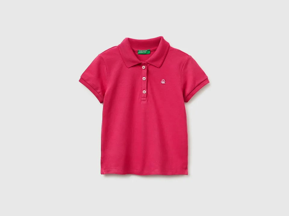 Benetton Polos Polo Bambina Cotone Bio Manica Corta