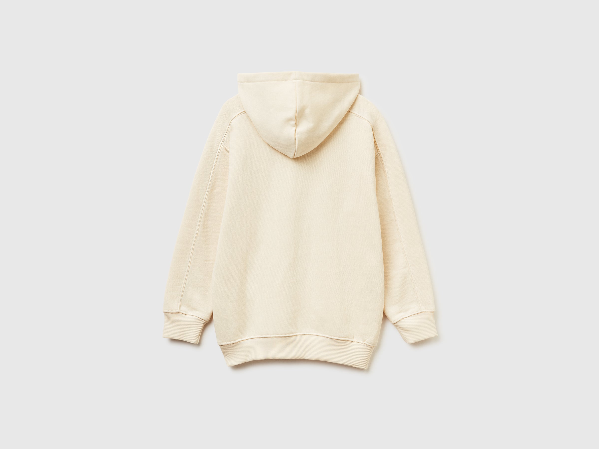 Benetton Felpa cappuccio cotone stampa slogan