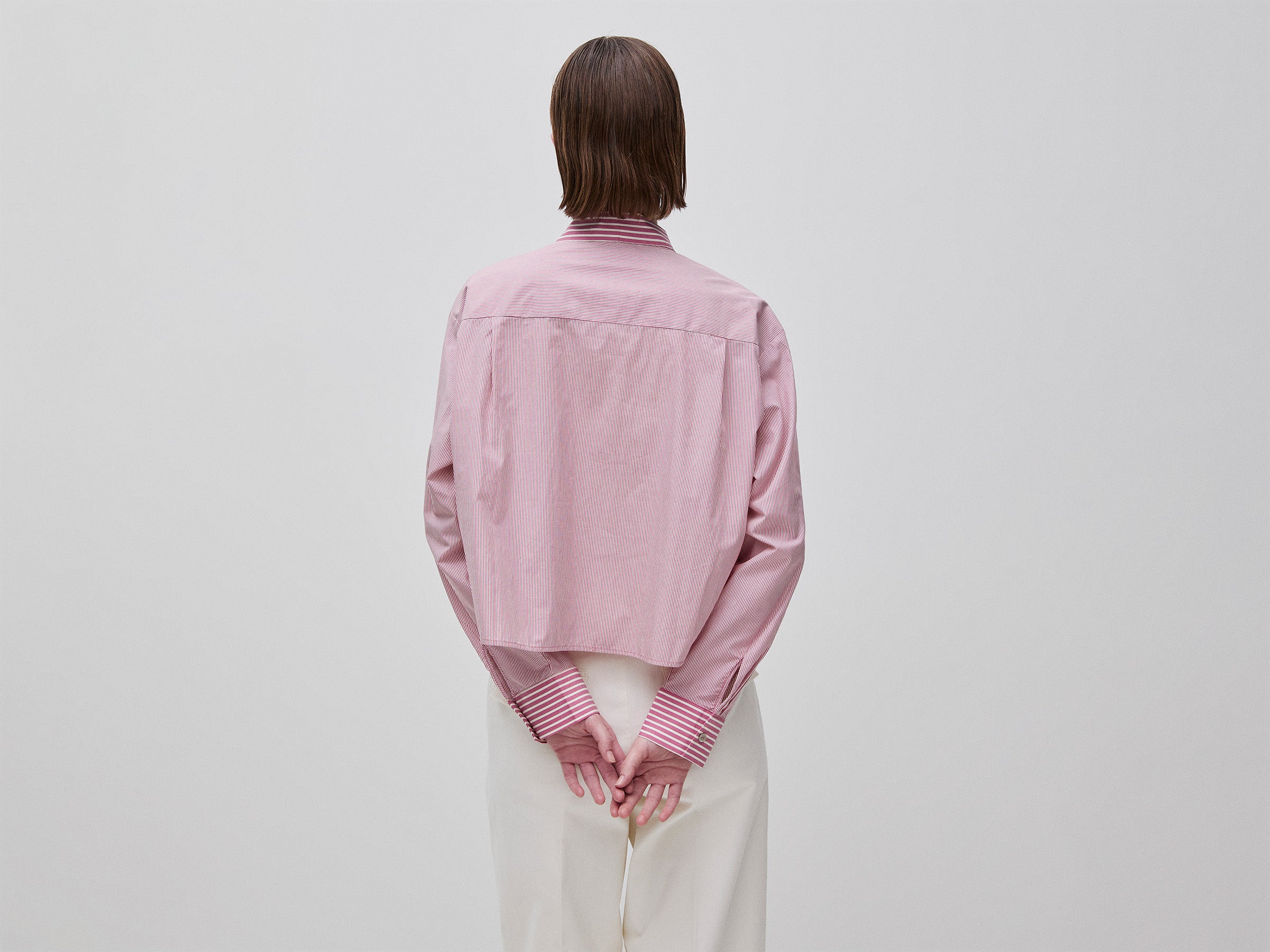 Benetton Striped crop shirt camicia cotone donna