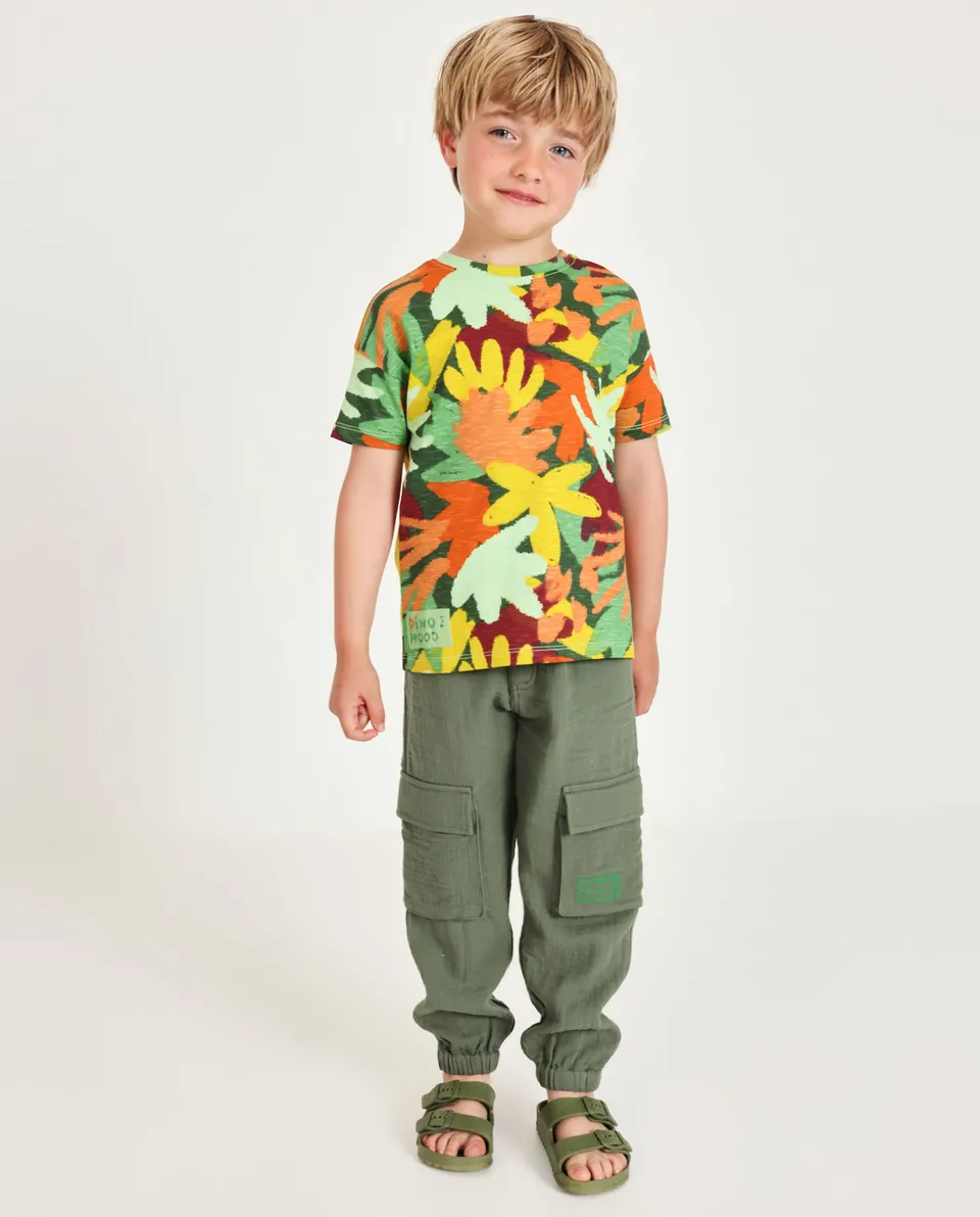 TucTuc Pantaloni bambino lunghi verde kaki cargo