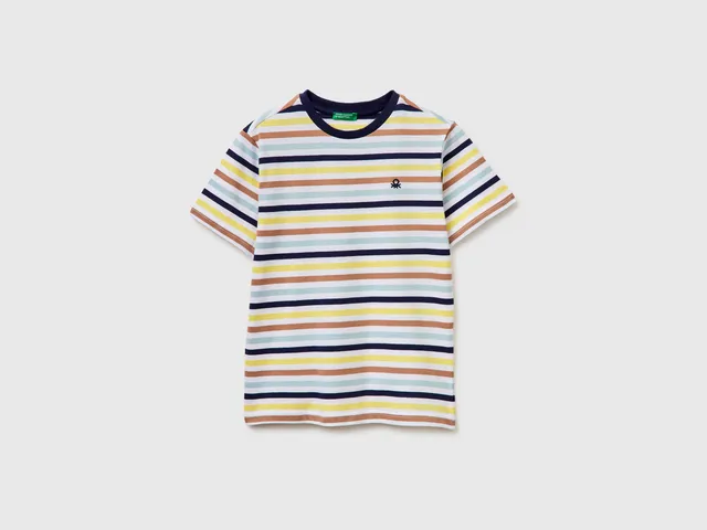 United Colors of Benetton T-Shirt a Righe Cotone Bio M
