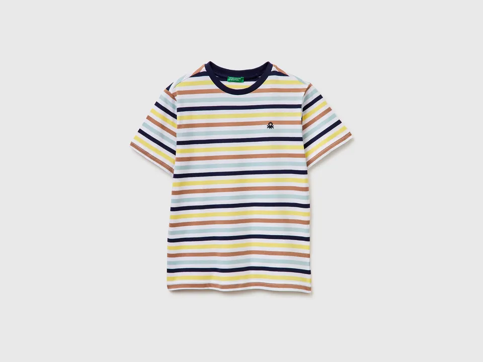 United Colors of Benetton T-Shirt a Righe Cotone Bio M