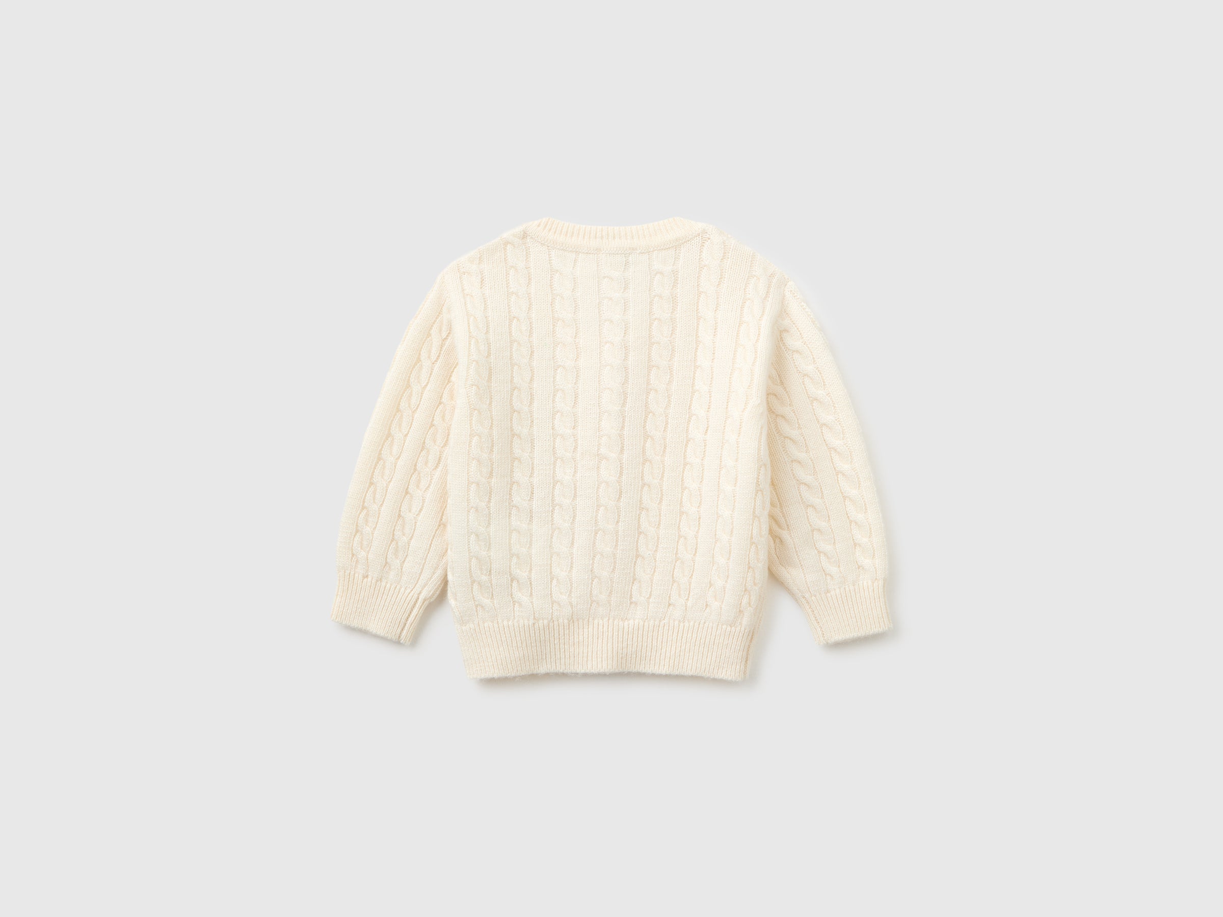 United Colors of Benetton Cardigan golfino trecce lana neonato