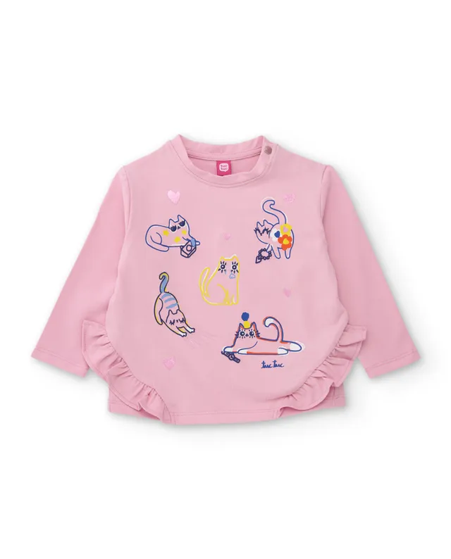 TucTuc Magliette Maglia Gatti Rosa Chiaro