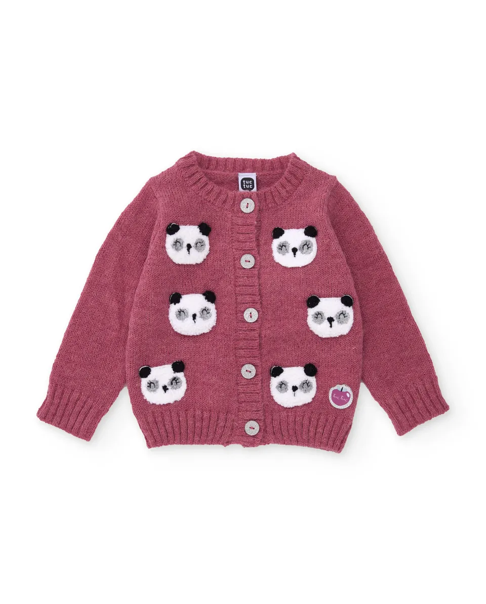 TucTuc Maglioni Giacca bambina viola panda 2 anni