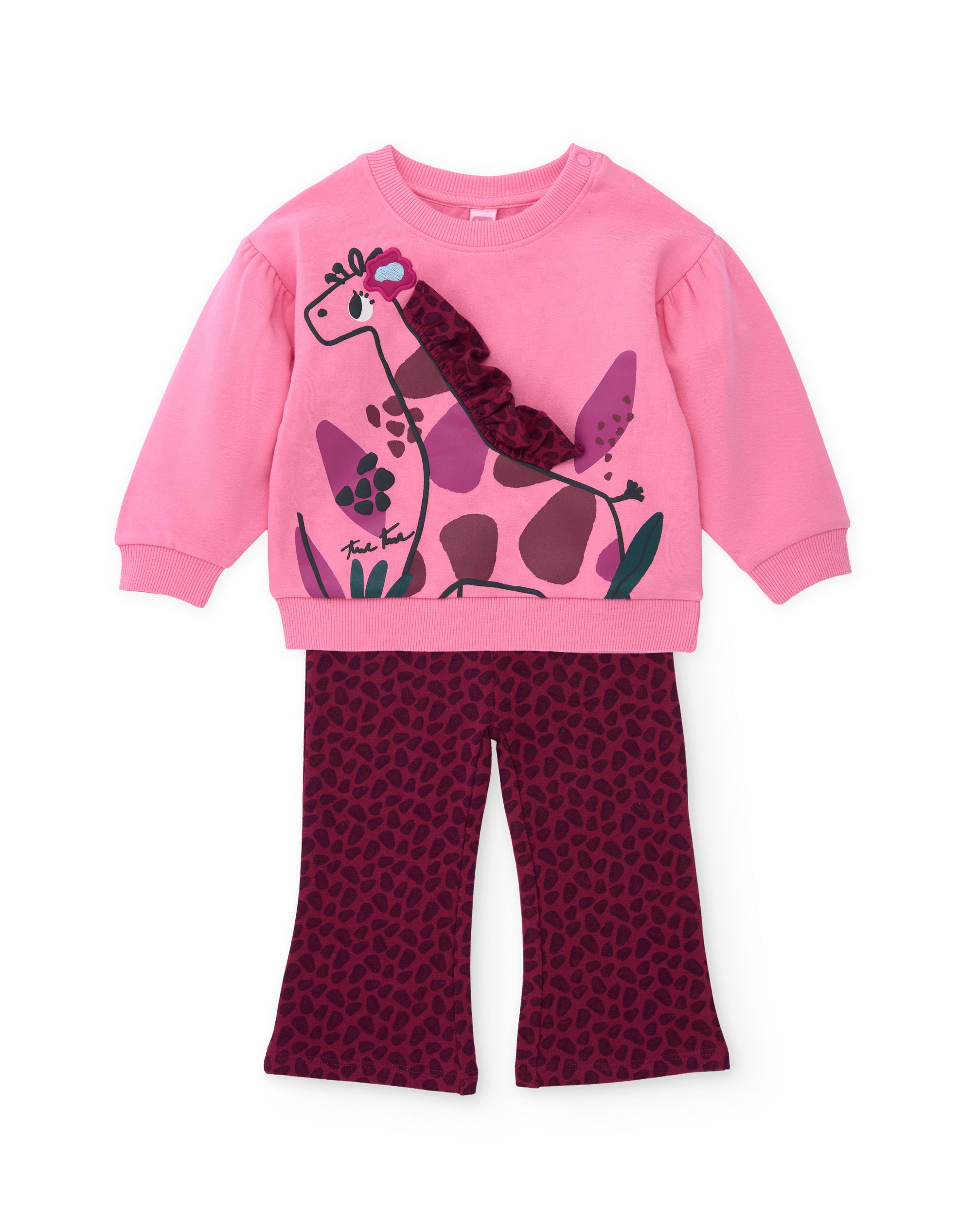 TucTuc Completi tuta bambina felpa rosa giraffa