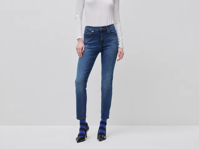 United Colors of Benetton Jeans Slim Vita Alta Cotone Stretch Donna
