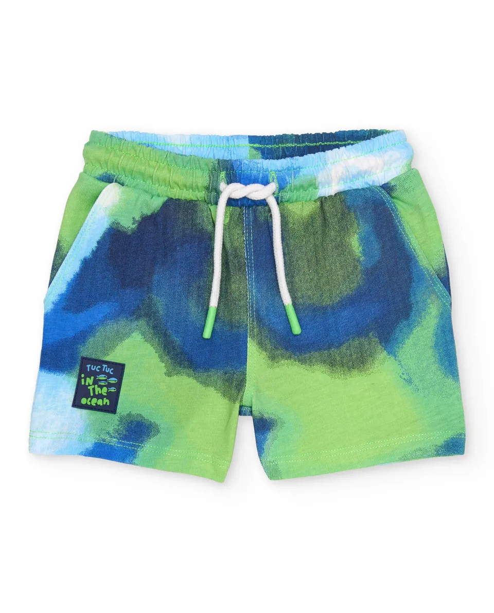 TucTuc Bermuda bambino blu acquerello maglia