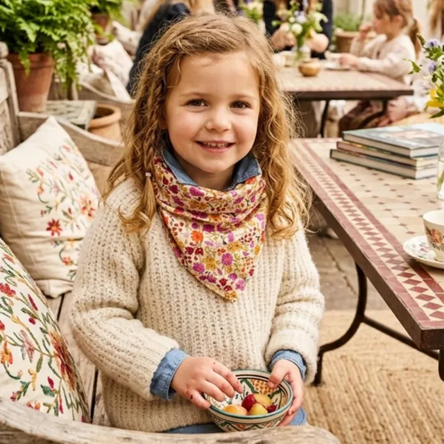 Petite Citrouille Foulard Fleurs d’Été foulard bimba cotone rosa