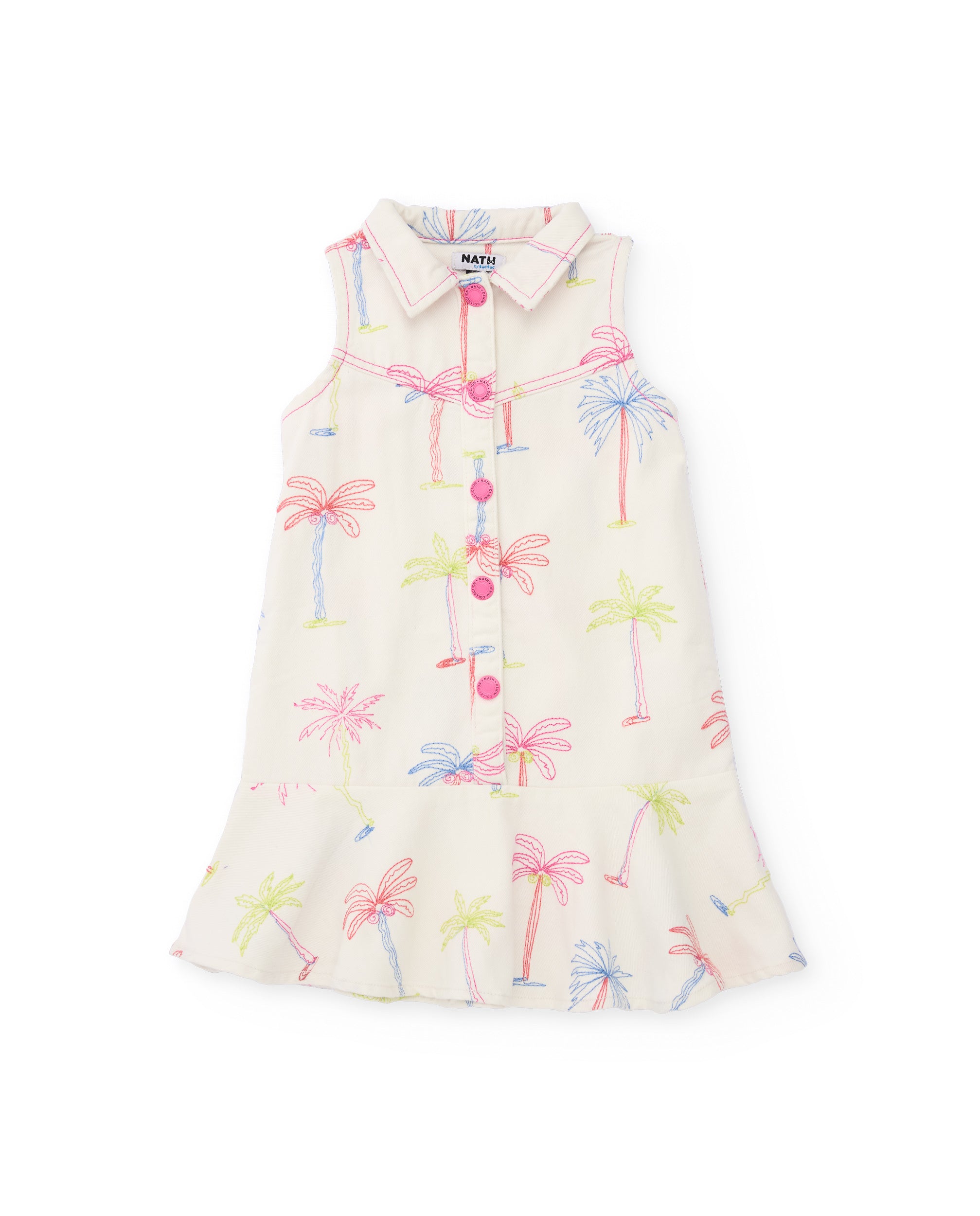 TucTuc Vestiti vestito bambina palme bianco