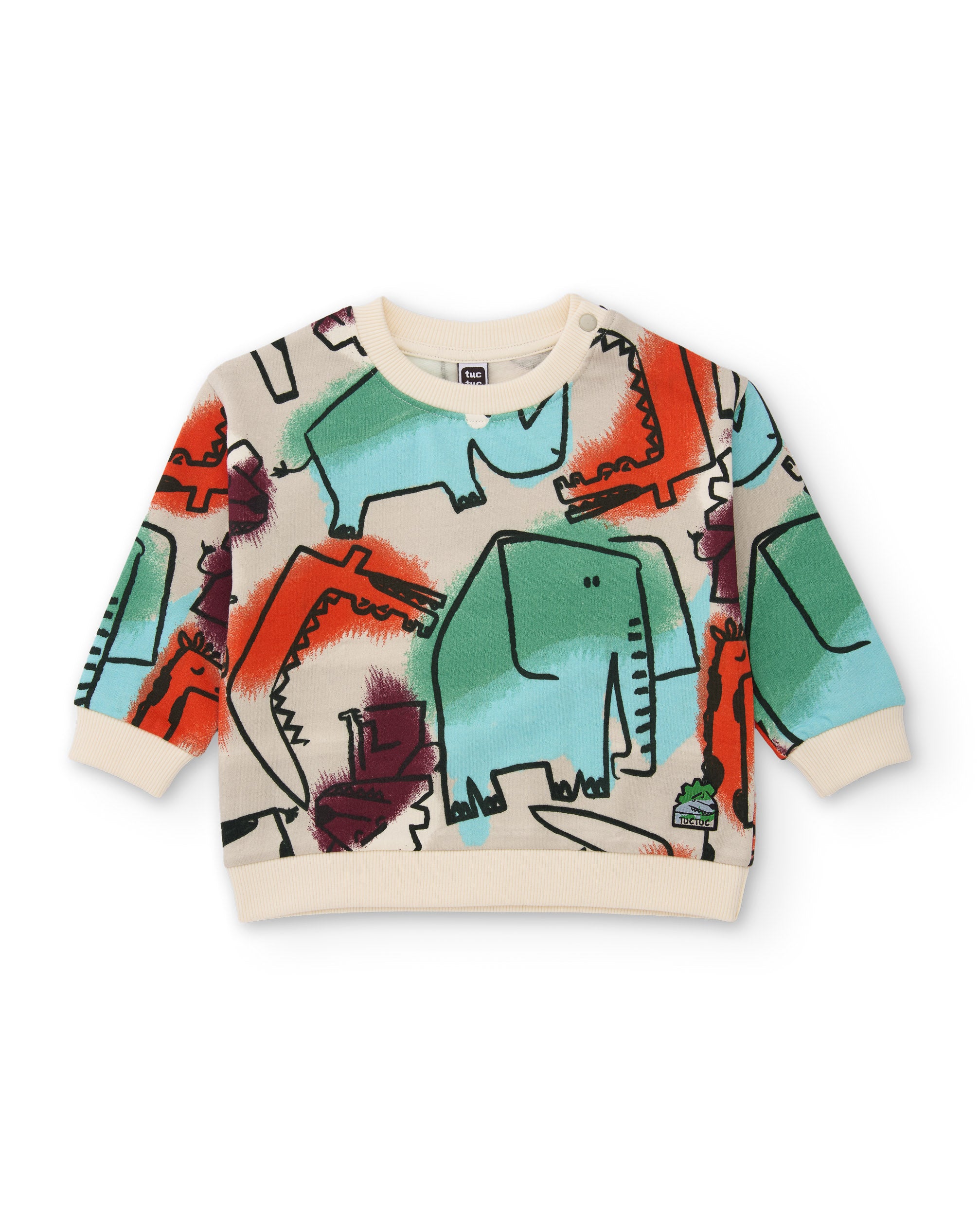 TucTuc Felpe Felpa Bambino Animali Savana Beige Morbida
