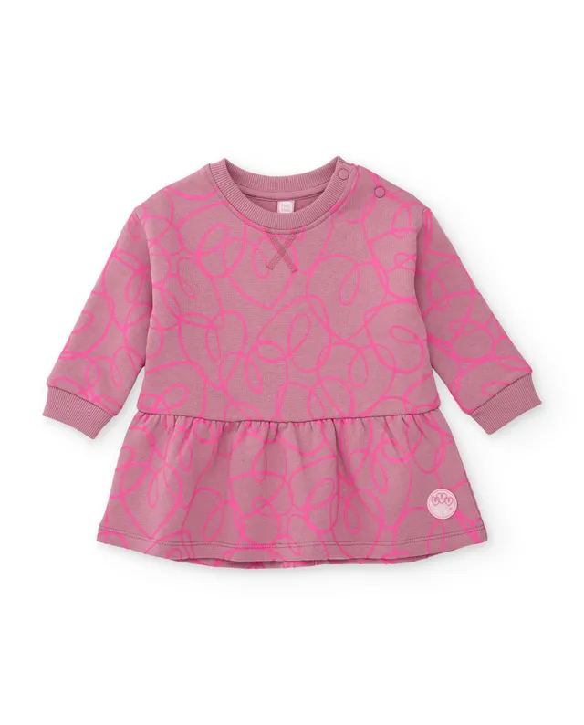 TucTuc Vestiti vestito bambina felpa rosa scollo rotondo
