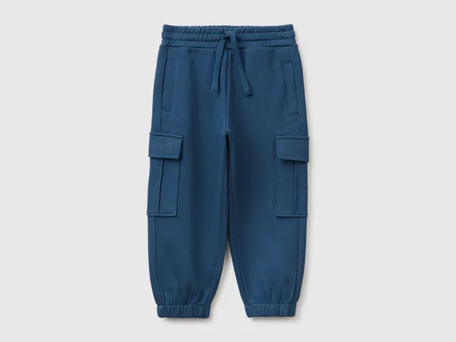 Benetton Pantaloni Felpa Cargo Cotone Taglia 104