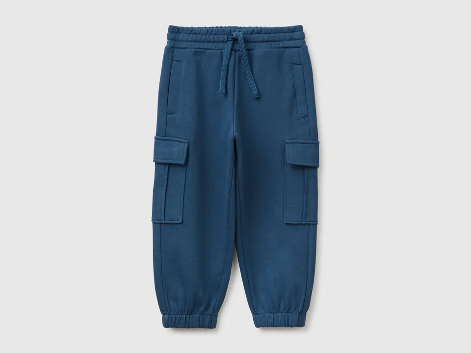 Benetton Pantaloni Felpa Cargo Cotone Taglia 104