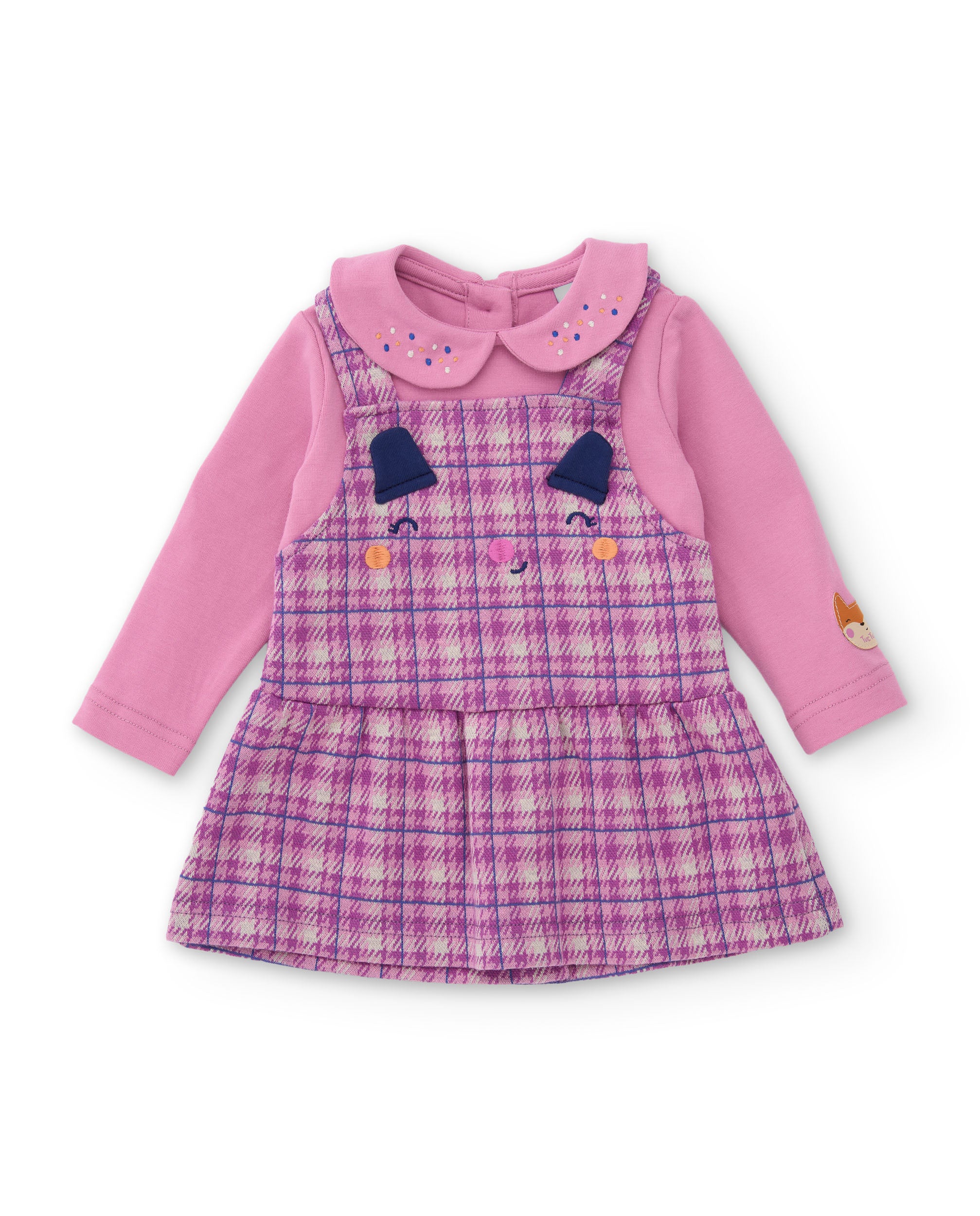 TucTuc Vestito in maglia neonata quadri vestito rosa maglia
