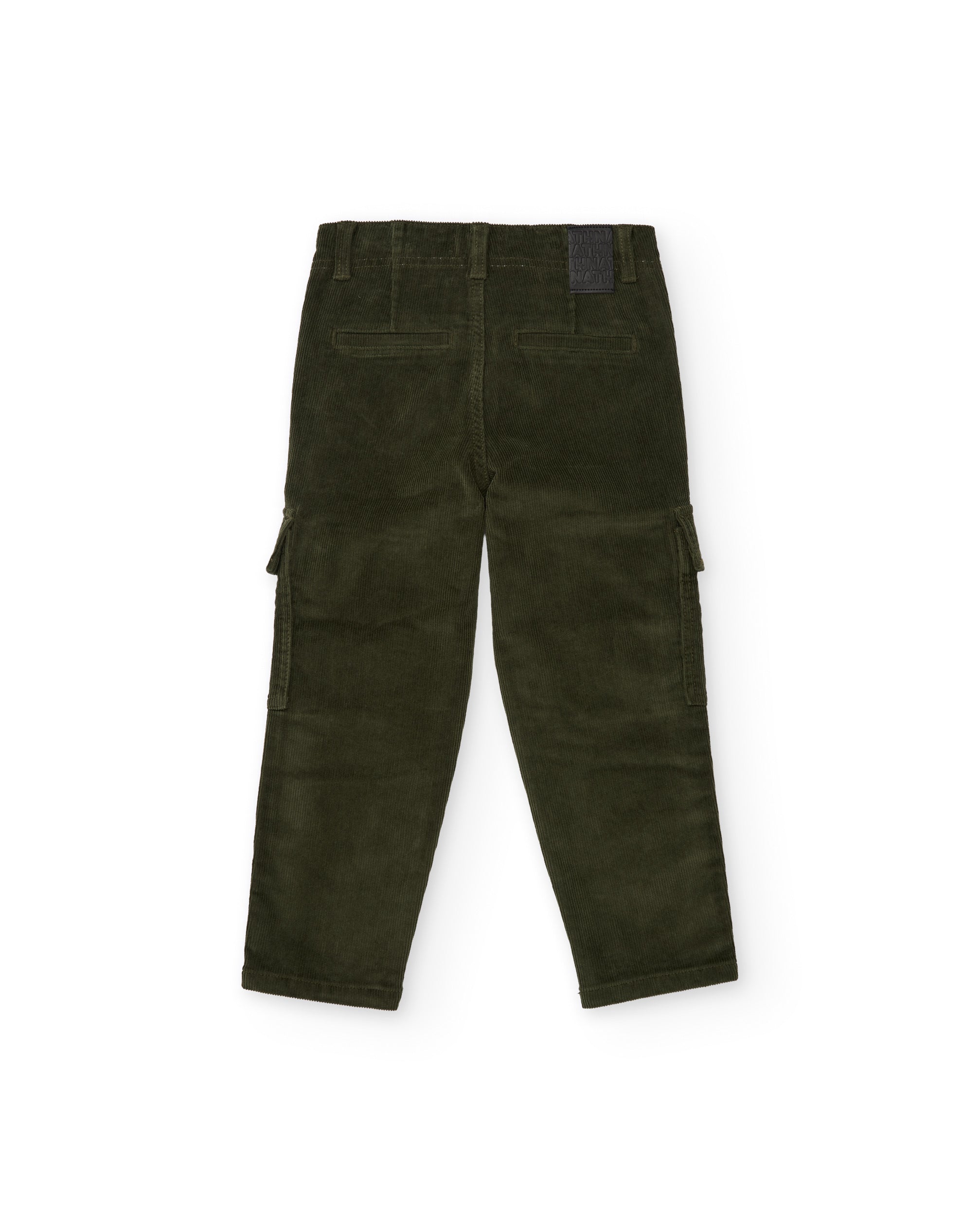 TucTuc Pantaloni velluto bambino verde oliva cargo