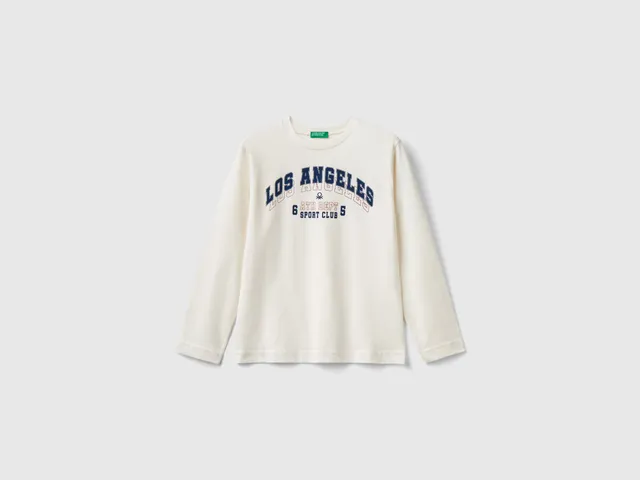 United Colors of Benetton t-shirt maniche lunghe cotone college