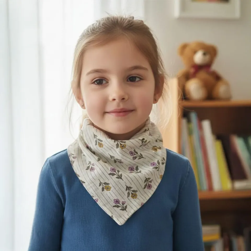 Petite Citrouille Mode Fille Hortense Foulard cotone fiori